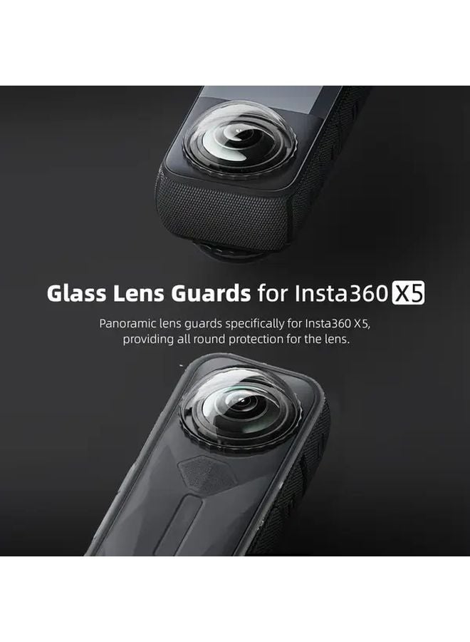 Insta360 X5 Action Camera Twist Glass Lens Protector Compact Removable 2 Pack - Image 3